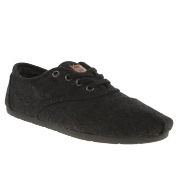 womens toms black cordones seasonal ii wool flat shoes womens toms black cordones seasonal ii wool flat shoes