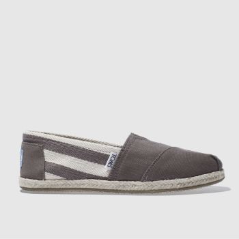 TOMS GREY UNIVERSITY CLASSIC STRIPE FLAT SHOES TOMS GREY UNIVERSITY CLASSIC STRIPE FLAT SHOES