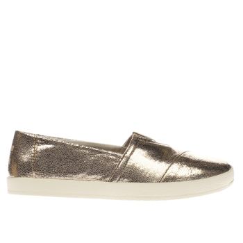 TOMS ROSE GOLD AVALON METALLIC FLAT SHOES TOMS ROSE GOLD AVALON METALLIC FLAT SHOES