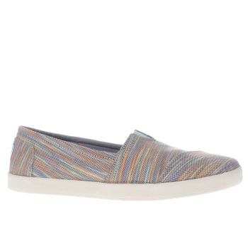 TOMS BLUE & GREEN AVALON SPACE DYE FLAT SHOES TOMS BLUE & GREEN AVALON SPACE DYE FLAT SHOES