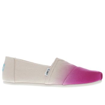 TOMS PINK CLASSIC DIP DYE FLAT SHOES TOMS PINK CLASSIC DIP DYE FLAT SHOES