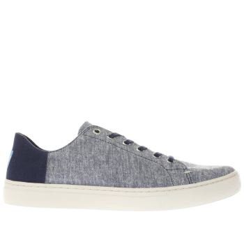 TOMS NAVY & WHITE LENOX FLAT SHOES TOMS NAVY & WHITE LENOX FLAT SHOES