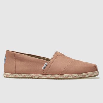 TOMS PALE PINK CLASSIC SLIP ROPE SOLE FLAT SHOES TOMS PALE PINK CLASSIC SLIP ROPE SOLE FLAT SHOES