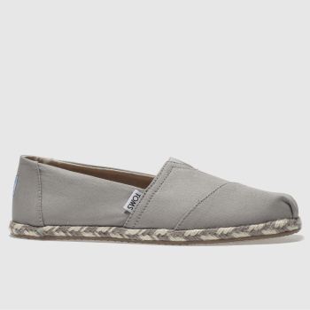 TOMS LIGHT GREY CLASSIC SLIP ROPE SOLE FLAT SHOES TOMS LIGHT GREY CLASSIC SLIP ROPE SOLE FLAT SHOES