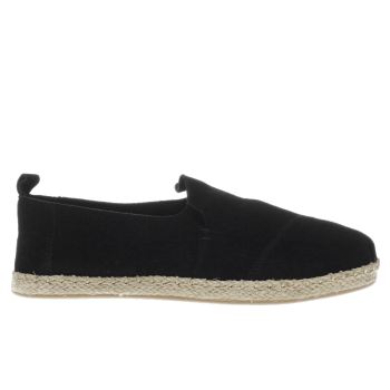 TOMS BLACK DECONSTRUCTED ALPARGATA FLAT SHOES TOMS BLACK DECONSTRUCTED ALPARGATA FLAT SHOES