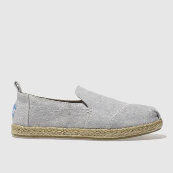 TOMS GREY DECONSTRUCTED ALPARGATA FLAT SHOES TOMS GREY DECONSTRUCTED ALPARGATA FLAT SHOES