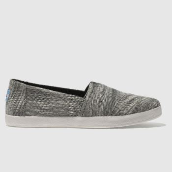 TOMS BLACK & WHITE AVALON FLAT SHOES TOMS BLACK & WHITE AVALON FLAT SHOES