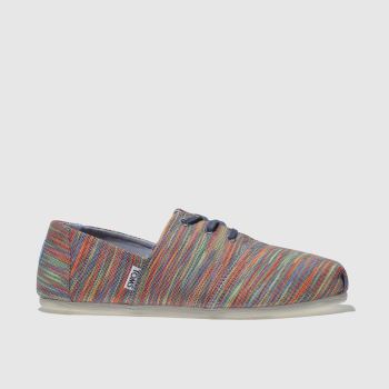 TOMS BLUE & GREEN HERMOSA FLAT SHOES TOMS BLUE & GREEN HERMOSA FLAT SHOES