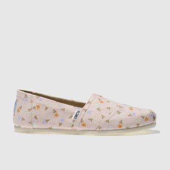 TOMS PALE PINK ALPARGATA ICE CREAM CONES FLAT SHOES TOMS PALE PINK ALPARGATA ICE CREAM CONES FLAT SHOES