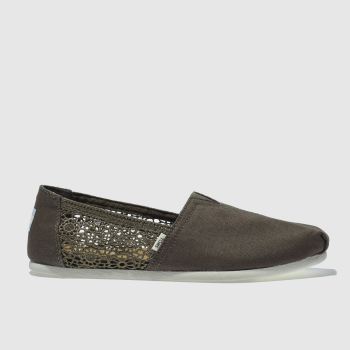TOMS KHAKI CLASSIC HEMP CROCHET FLAT SHOES TOMS KHAKI CLASSIC HEMP CROCHET FLAT SHOES