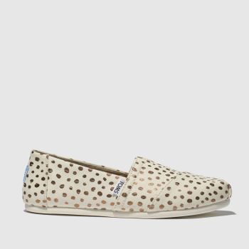 toms white & gold alpargata flat shoes toms white & gold alpargata flat shoes