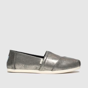 toms dark grey alpargata metallic flat shoes toms dark grey alpargata metallic flat shoes