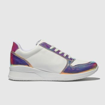 SCHUH WHITE & GOLD SONAR TRAINERS SCHUH WHITE & GOLD SONAR TRAINERS