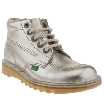 womens kickers silver kick hi ii metallic boots womens kickers silver kick hi ii metallic boots