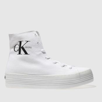 CALVIN KLEIN WHITE & BLACK JEANS ZABRINA CANVAS TRAINERS CALVIN KLEIN WHITE & BLACK JEANS ZABRINA CANVAS TRAINERS