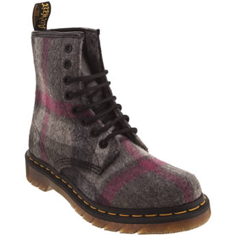 womens dr martens dark grey 8 eye mohair check boots womens dr martens dark grey 8 eye mohair check boots