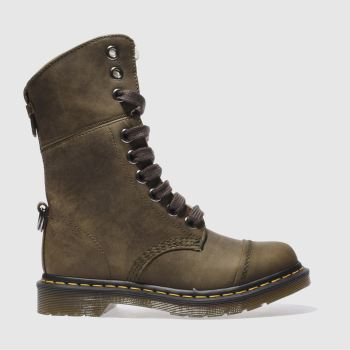 DR MARTENS KHAKI TRIUMPH AIMILITA 9 EYE BOOTS DR MARTENS KHAKI TRIUMPH AIMILITA 9 EYE BOOTS