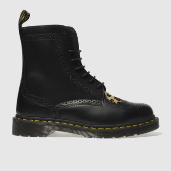 DR MARTENS BLACK & BROWN BENTLEY II HEART BOOTS DR MARTENS BLACK & BROWN BENTLEY II HEART BOOTS