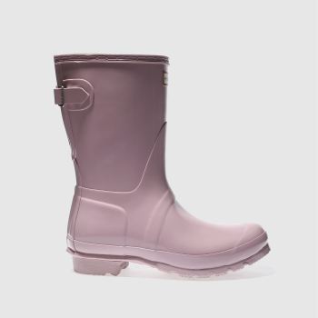 HUNTER PALE PINK BACK ADJUST SHORT GLOSS BOOTS HUNTER PALE PINK BACK ADJUST SHORT GLOSS BOOTS