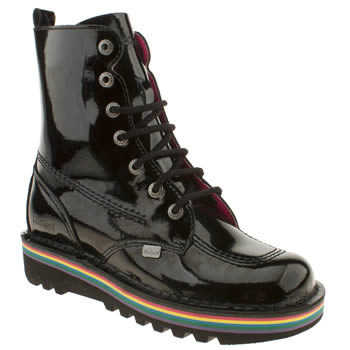 womens kickers black kick so hi patent boots womens kickers black kick so hi patent boots