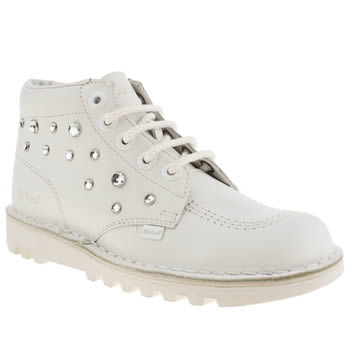 womens kickers white & silver hi stone boots womens kickers white & silver hi stone boots