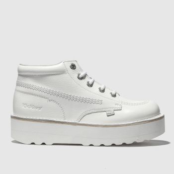 KICKERS WHITE KICK HI STACK FLAT SHOES KICKERS WHITE KICK HI STACK FLAT SHOES