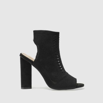 MISSGUIDED BLACK PEEP TOE KNITTED BOOTS MISSGUIDED BLACK PEEP TOE KNITTED BOOTS