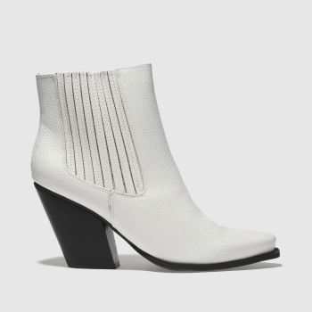 MISSGUIDED WHITE WESTERN ANKLE BOOTS MISSGUIDED WHITE WESTERN ANKLE BOOTS