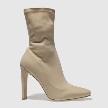 MISSGUIDED NATURAL SQUARE TOE ANKLE SOCK BOOTS MISSGUIDED NATURAL SQUARE TOE ANKLE SOCK BOOTS