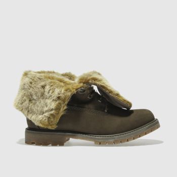 TIMBERLAND DARK BROWN AUTHENTIC FAUX FOLDDOWN BOOTS TIMBERLAND DARK BROWN AUTHENTIC FAUX FOLDDOWN BOOTS
