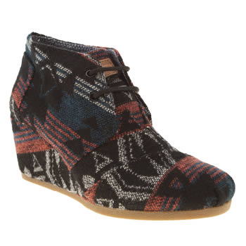 womens toms black & red desert wedge boots womens toms black & red desert wedge boots