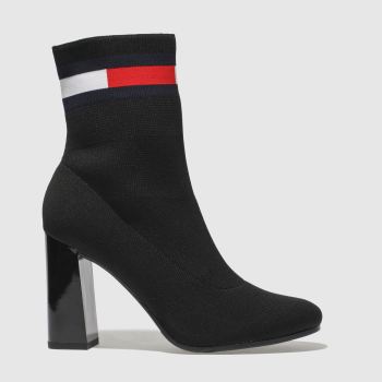 TOMMY HILFIGER BLACK TJ SOCK HEELED BOOT BOOTS TOMMY HILFIGER BLACK TJ SOCK HEELED BOOT BOOTS
