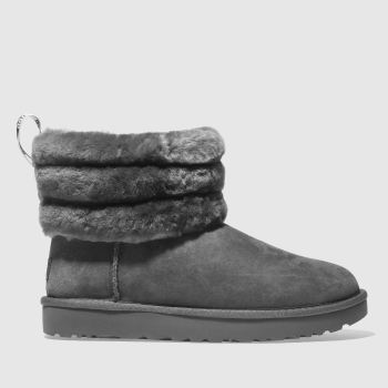 UGG GREY FLUFF MINI QUILTED BOOTS UGG GREY FLUFF MINI QUILTED BOOTS