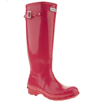 womens hunter pink original tall gloss boots womens hunter pink original tall gloss boots
