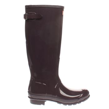 HUNTER PURPLE BACK ADJUSTABLE GLOSS BOOTS HUNTER PURPLE BACK ADJUSTABLE GLOSS BOOTS