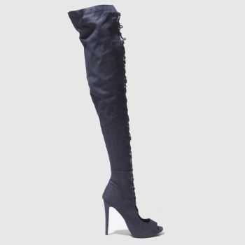 MISSGUIDED NAVY LACE UP PEEP TOE BOOTS MISSGUIDED NAVY LACE UP PEEP TOE BOOTS