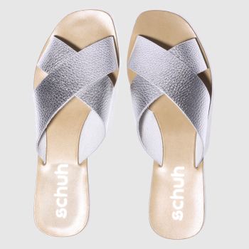 SCHUH SILVER SEVILLE SANDALS SCHUH SILVER SEVILLE SANDALS