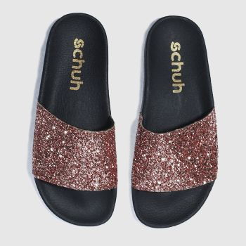 SCHUH BRONZE PROPER BOSS SLIDER SANDALS SCHUH BRONZE PROPER BOSS SLIDER SANDALS