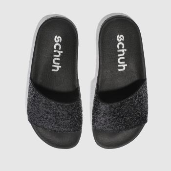 SCHUH BLACK PROPER BOSS SLIDER SANDALS SCHUH BLACK PROPER BOSS SLIDER SANDALS