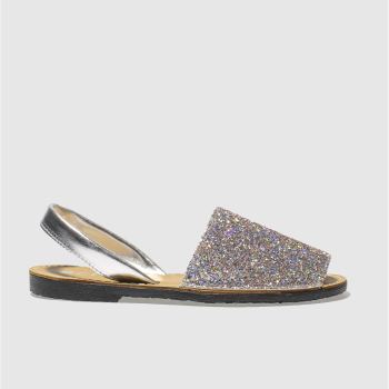 SCHUH SILVER BARCELONA GLITTER SANDALS SCHUH SILVER BARCELONA GLITTER SANDALS
