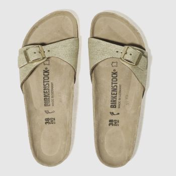 BIRKENSTOCK GOLD MADRID WASHED METALLIC SANDALS BIRKENSTOCK GOLD MADRID WASHED METALLIC SANDALS