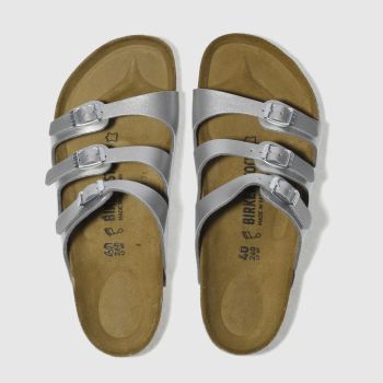 BIRKENSTOCK SILVER FLORIDA SANDALS BIRKENSTOCK SILVER FLORIDA SANDALS