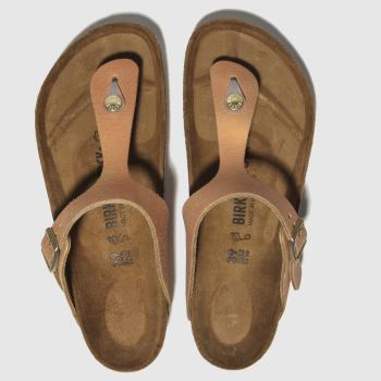 BIRKENSTOCK BRONZE GIZEH WASHED METALLIC SANDALS BIRKENSTOCK BRONZE GIZEH WASHED METALLIC SANDALS