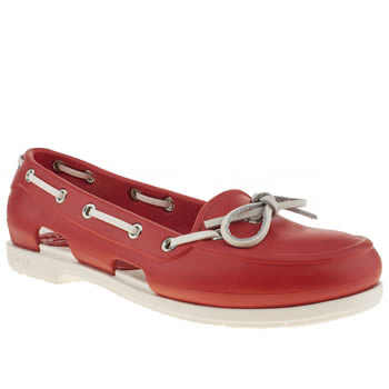 womens crocs red beach line boat shoe sandals womens crocs red beach line boat shoe sandals