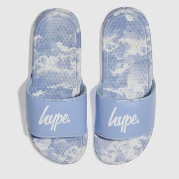 HYPE PALE BLUE CLOUDS SLIDER SANDALS HYPE PALE BLUE CLOUDS SLIDER SANDALS
