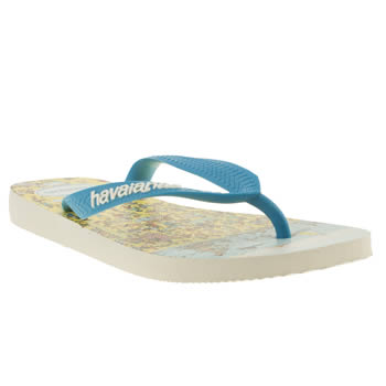 womens havaianas white & blue wally sandals womens havaianas white & blue wally sandals