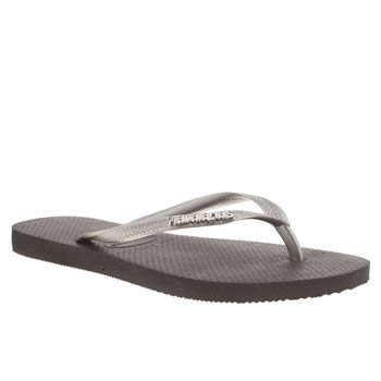 womens havaianas black & silver slim logo metallic sandals womens havaianas black & silver slim logo metallic sandals
