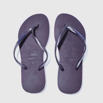 HAVAIANAS DARK PURPLE SLIM LOGO METALLIC SANDALS HAVAIANAS DARK PURPLE SLIM LOGO METALLIC SANDALS