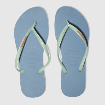HAVAIANAS PALE BLUE SLIM LOGO SANDALS HAVAIANAS PALE BLUE SLIM LOGO SANDALS