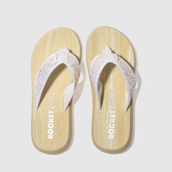 ROCKET DOG WHITE SPOTLIGHT GLITTER SANDALS ROCKET DOG WHITE SPOTLIGHT GLITTER SANDALS
